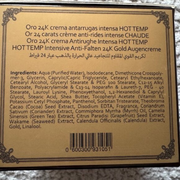 HOT TEMP INTENSE 24K GOLLD ANTI-WRINKLE CREAM - Picture 4 of 4